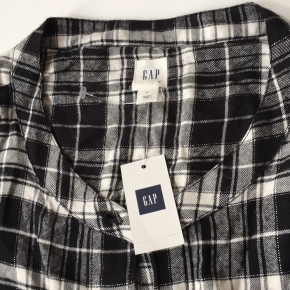 L GAP flannel shirtdress tunic dress NEW classic - Picture 1 of 4